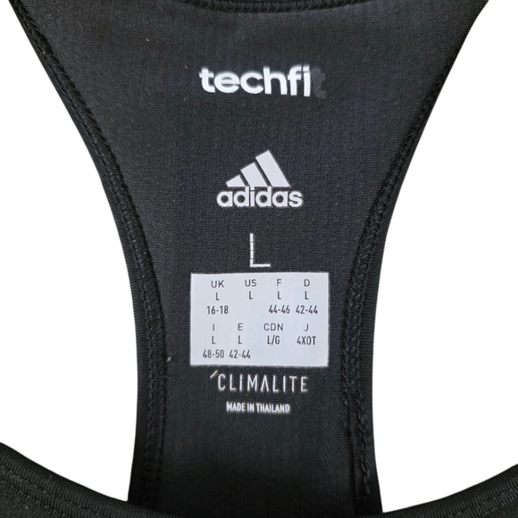 Adidas Techfit Climalite Sports Bra Metallic Logo Spellout | Size L Women - Picture 3 of 6